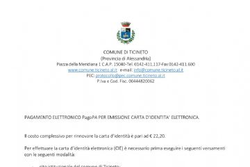 istruzioni versamento diritti carta d'identità elettronica